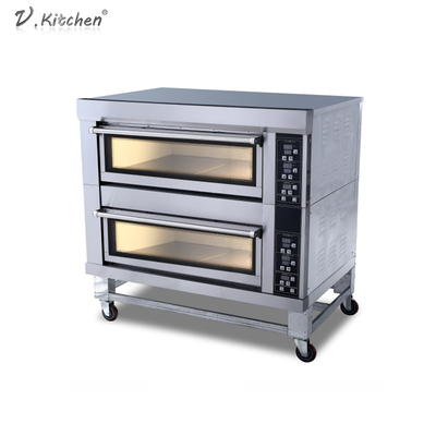 4 ট্রে ডাবল ডেক 13.2kw বৈদ্যুতিক বেকারি ওভেন মেশিন