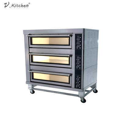 4 ট্রে ডাবল ডেক 13.2kw বৈদ্যুতিক বেকারি ওভেন মেশিন
